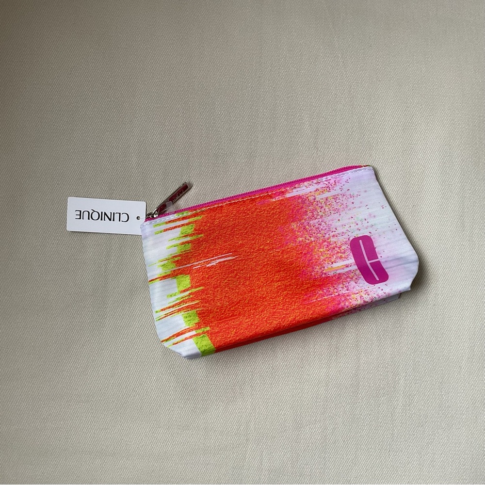 Clinique Cosmetic Bag Makeup Pouch Bright Spring Happy 😃 NWT